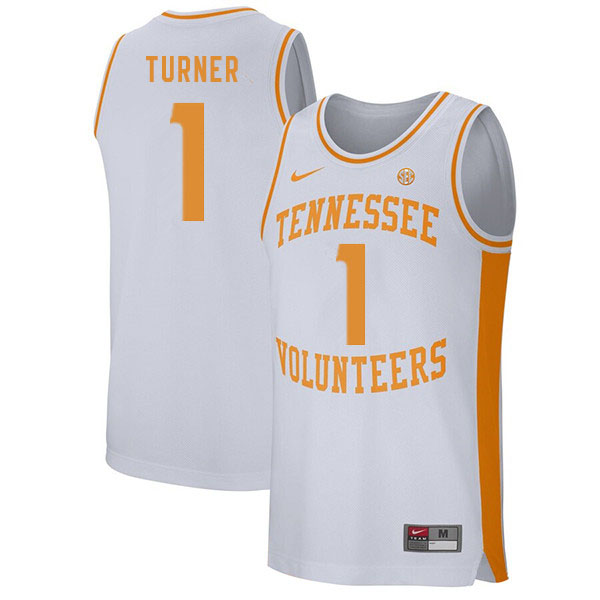 Men #1 Lamonte Turner Tennessee Volunteers College Basketball Jerseys Sale-White